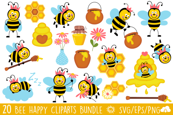 Adorable Bee Clipart: A Bundle for Whimsical Designs
