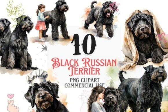 Black Russian Terrier Dog Clipart Set: A Designer's Guide