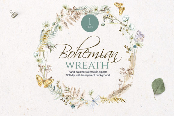 Boho Floral Frame with Butterfly: Your Go-To Design Asset