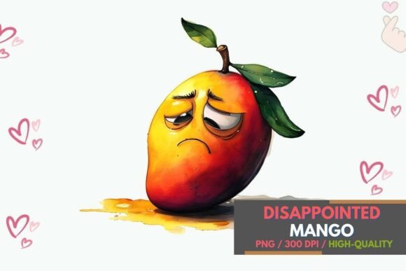 Bring Quirky Character to Designs with Disappointed Mango Fruit Sublimation