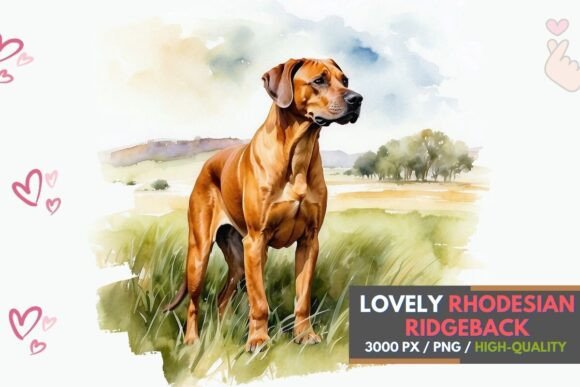Charming Rhodesian Ridgeback in the Meadow Art for Your Projects