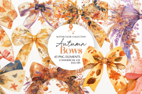 Coquette Autumn Bows Clipart: Elevate Fall Designs