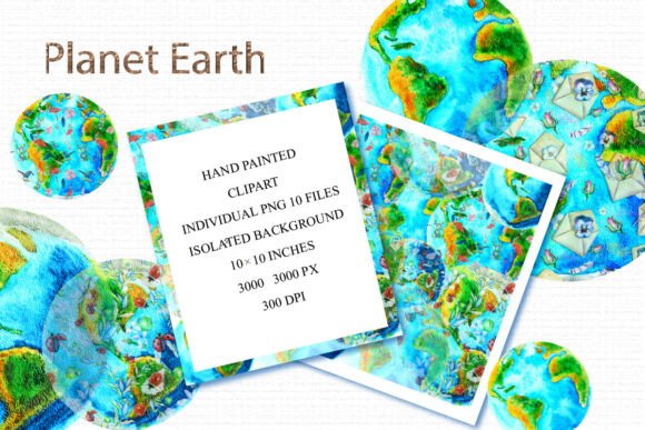 Crafting a Natural World: Using Watercolor Planet Earth Clipart