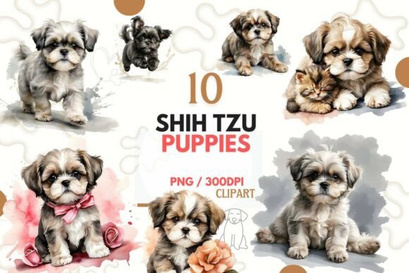 Cute Shih Tzu Puppies Watercolor Clipart: A Designer's Guide