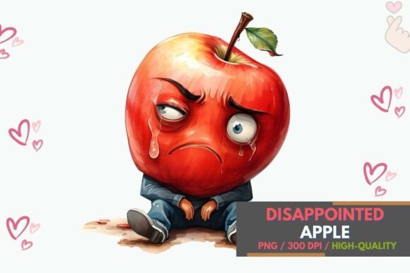 Disappointed Apple Cartoon PNG: Injecting Personality into Modern Design