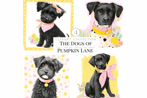 Dogs on Pumpkin Lane: A Designer's Guide to This Charming Clipart Collection