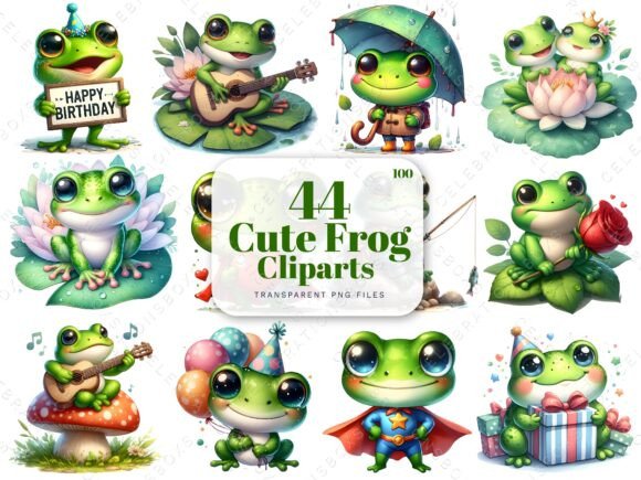 Enchanting Designs with Watercolor Cute Frog Clipart