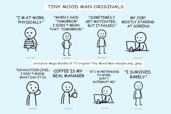 Tiny Mood Man Mega Bundle: 154 Files for Creative Projects