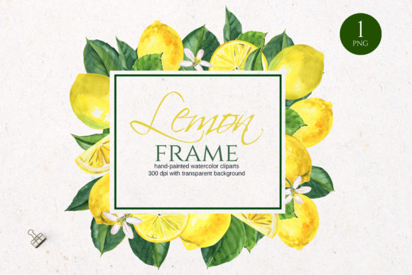Watercolor Lemon Frame Clipart: Your New Design Staple