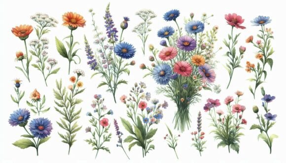 Watercolor Wildflower Bouquet Pack: Your Go-To Floral Asset